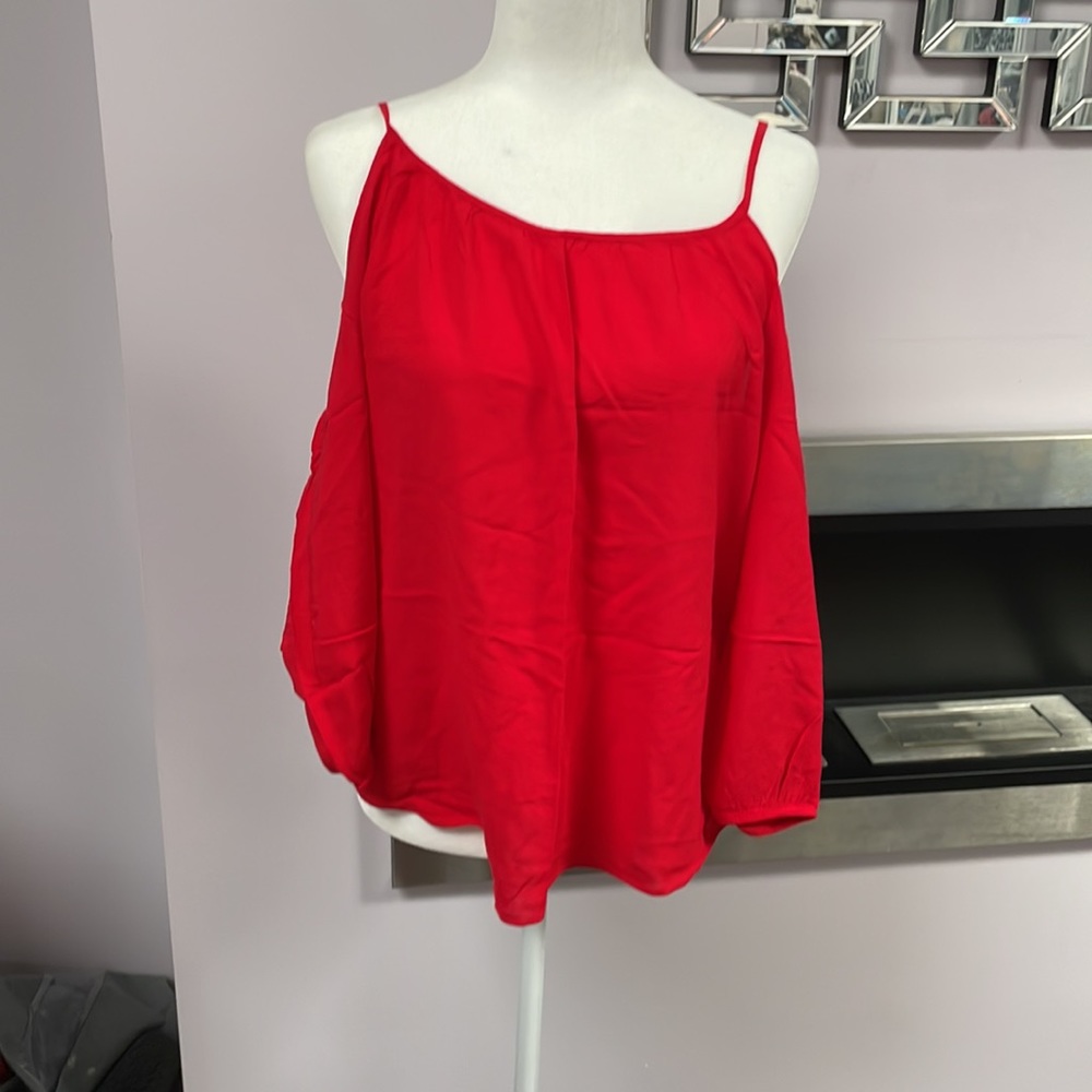 Women's Red Cold-Shoulder Cami Top